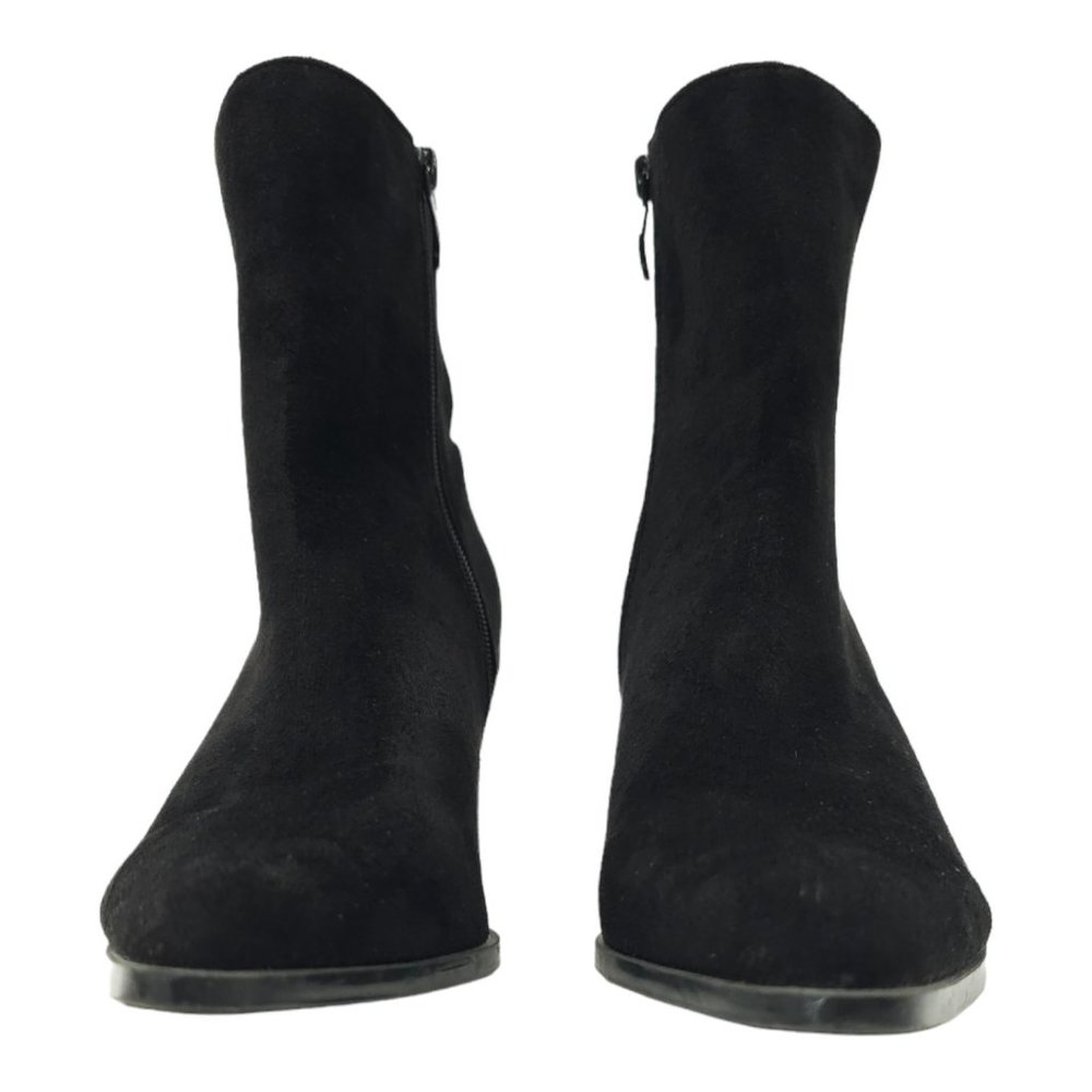 Mata Kelsie Faux Suede Back Zip Ankle Boot Womens Size 8 Block Heel Pointed Toe - Picture 4 of 11